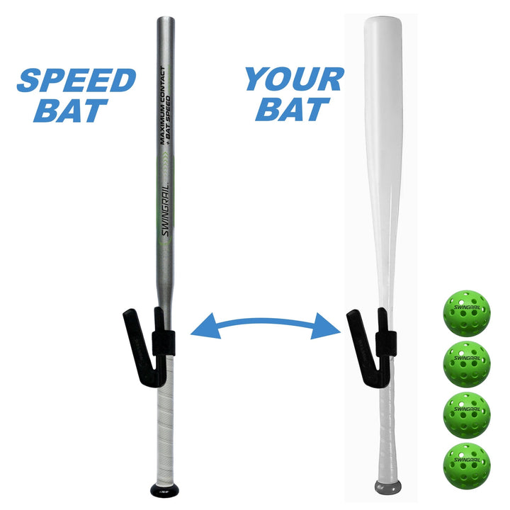 SWINGRAIL Swing Trainer + Speed Stick Training Bat