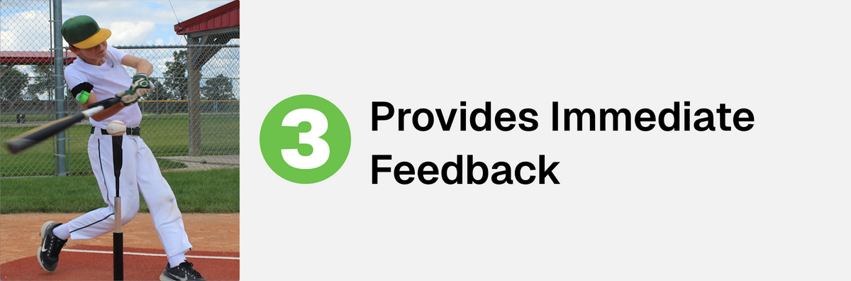 swingrail swing trainer, phase #3 provides immediate feedback;  demonstrated by youth male baseball player