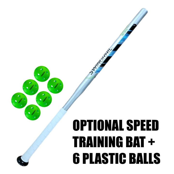 optional speed training bat and 6 plastic balls