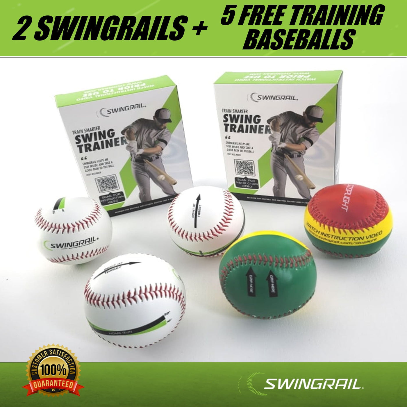2 SWINGRAILS + 5 Free Training Balls (SAVE 34.99)